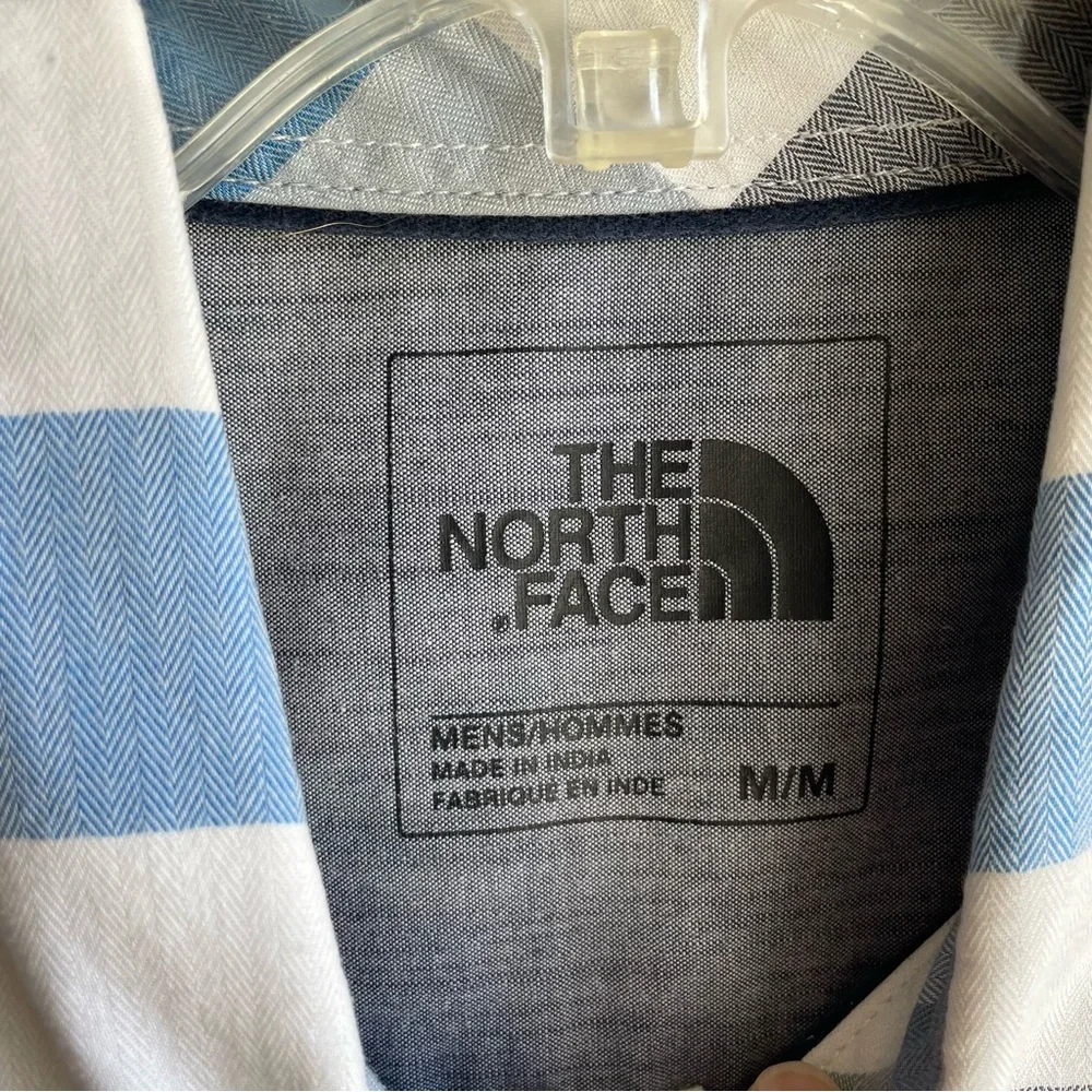 The North Face Short Sleeve Button Down Shirt Blue Gray Plaid M